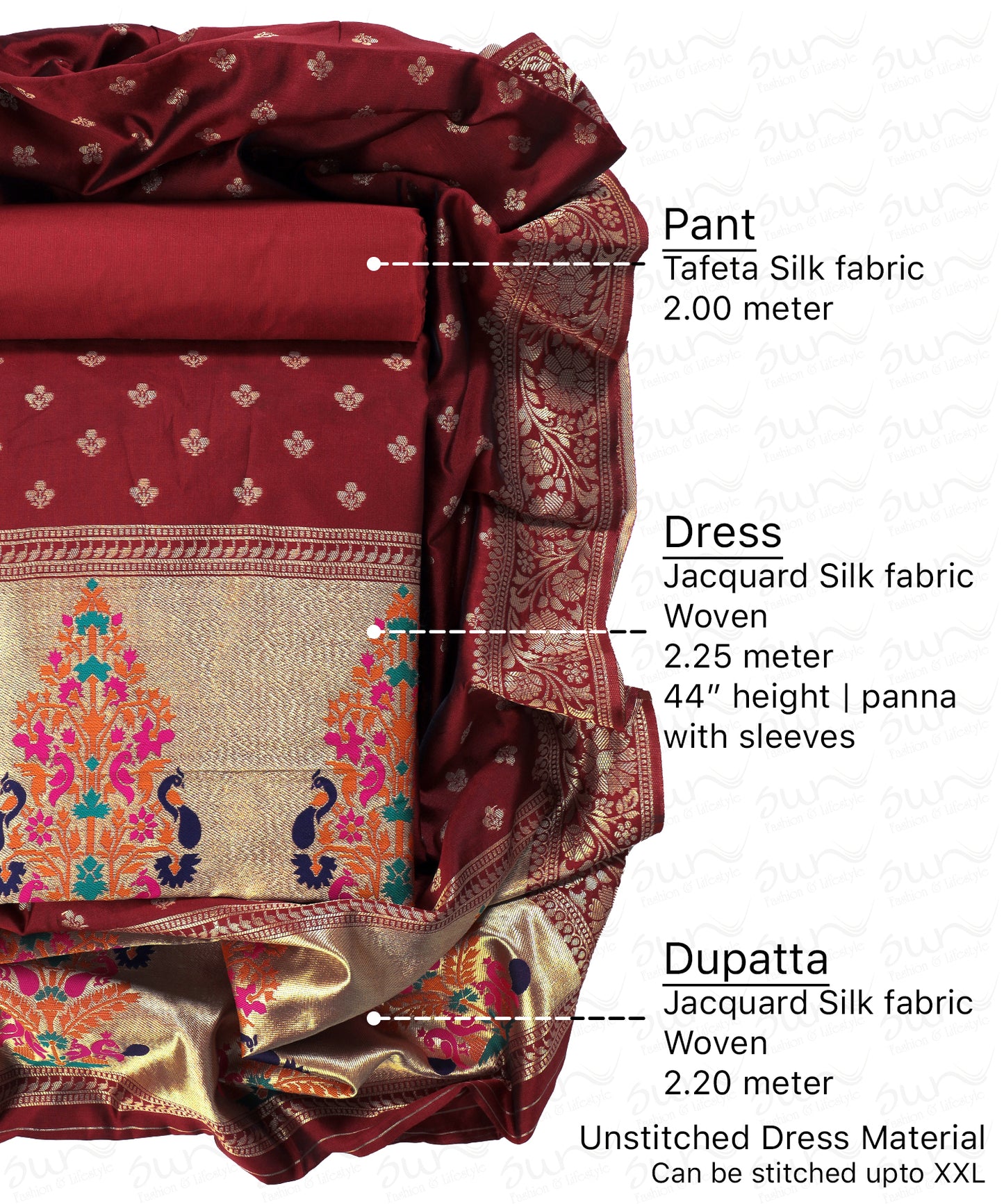 Silk bland unstitched dress material