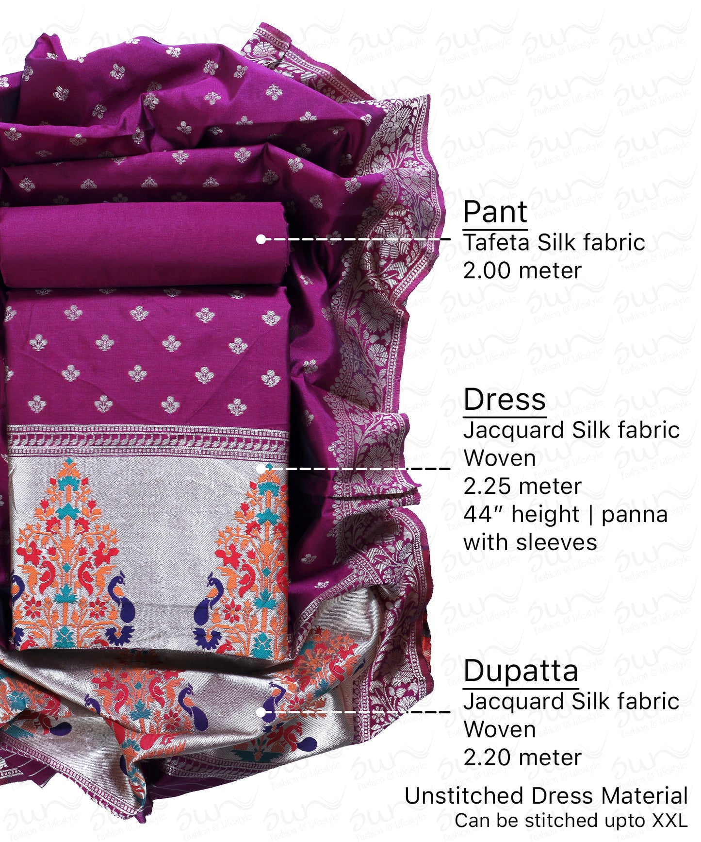 Silk bland unstitched dress material