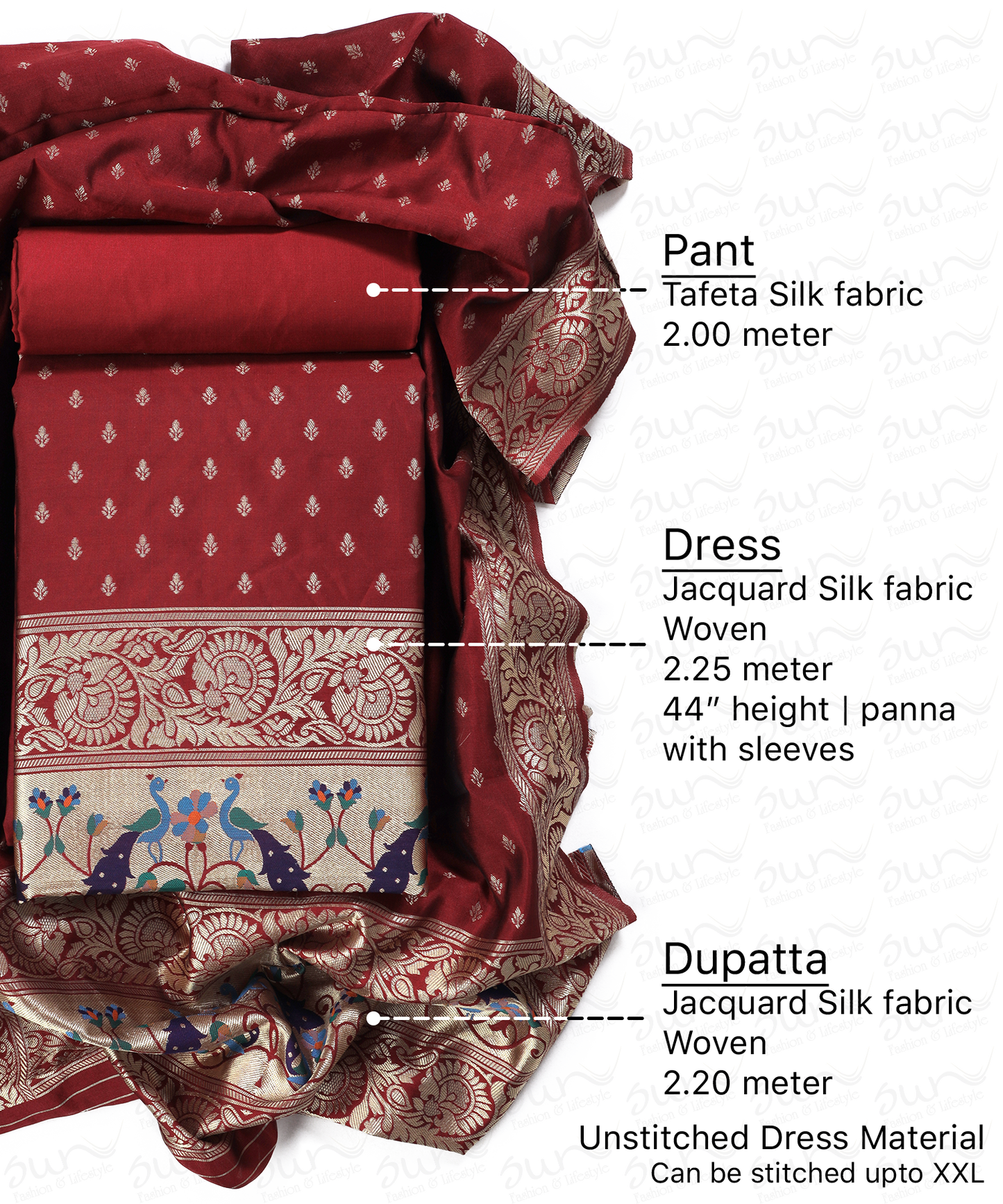 Silk bland unstitched dress material