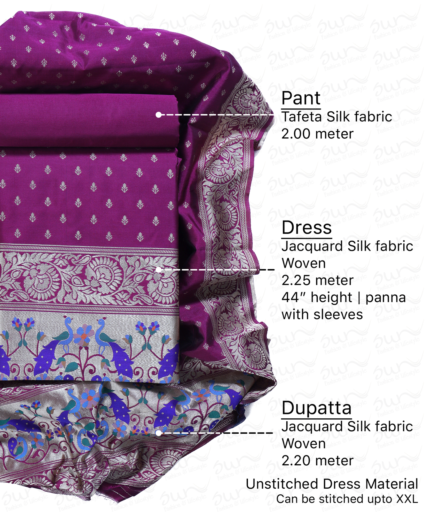 Silk bland unstitched dress material