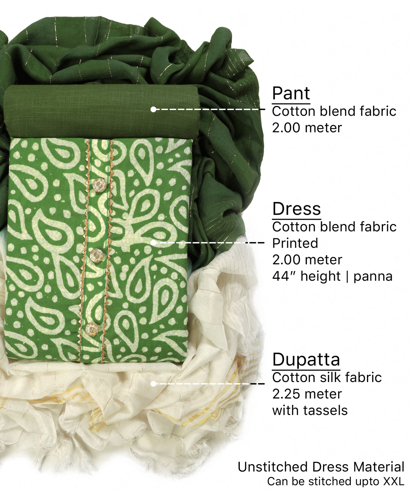 Cotton blend unstitched dress material