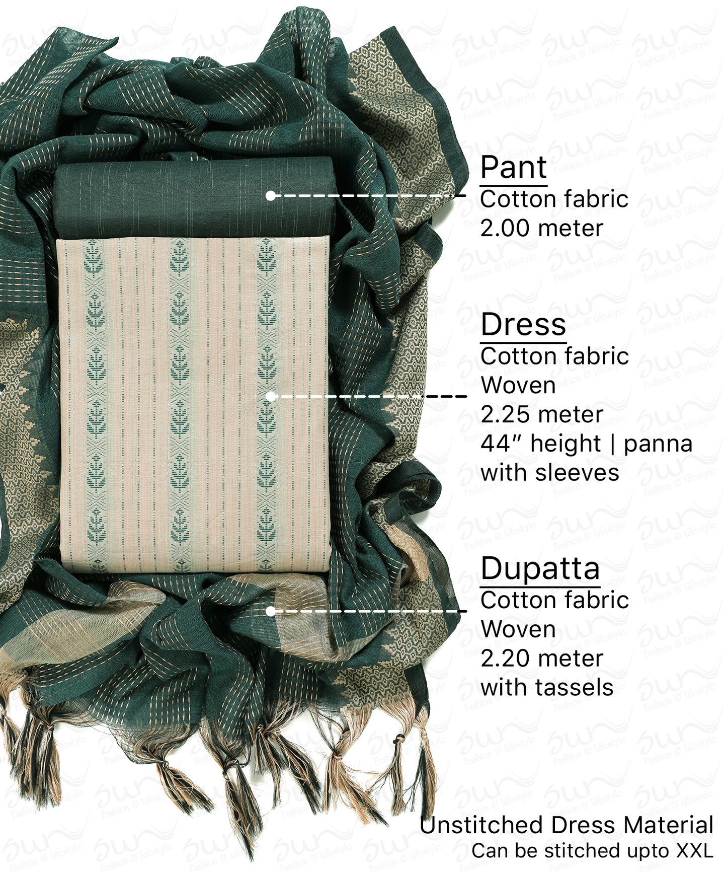 South Cotton bland unstitched dress material