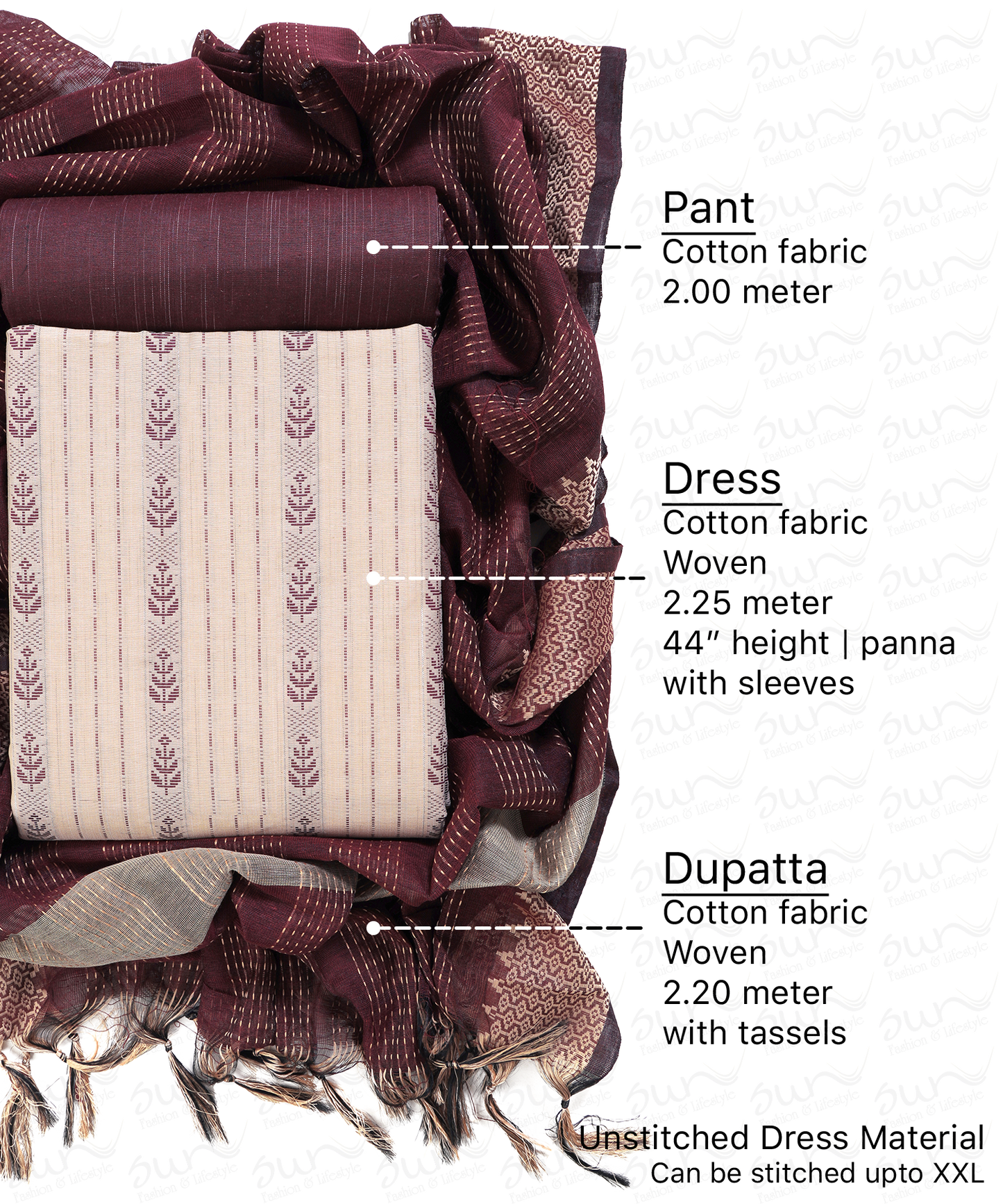 South Cotton bland unstitched dress material