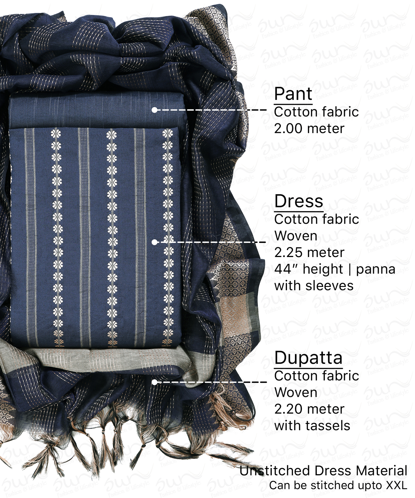 South Cotton bland unstitched dress material