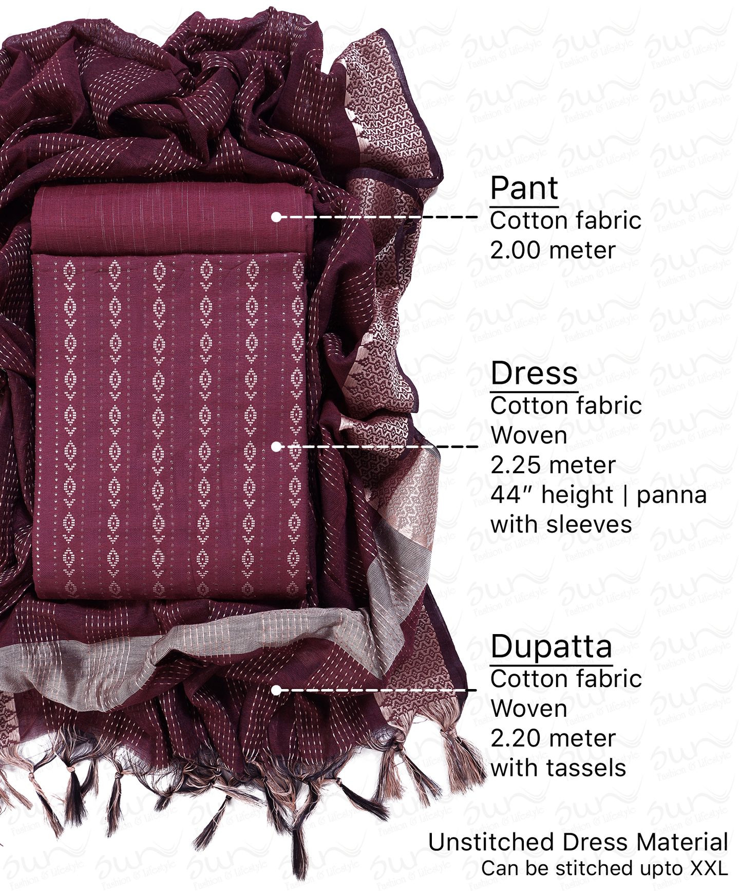 South Cotton bland unstitched dress material