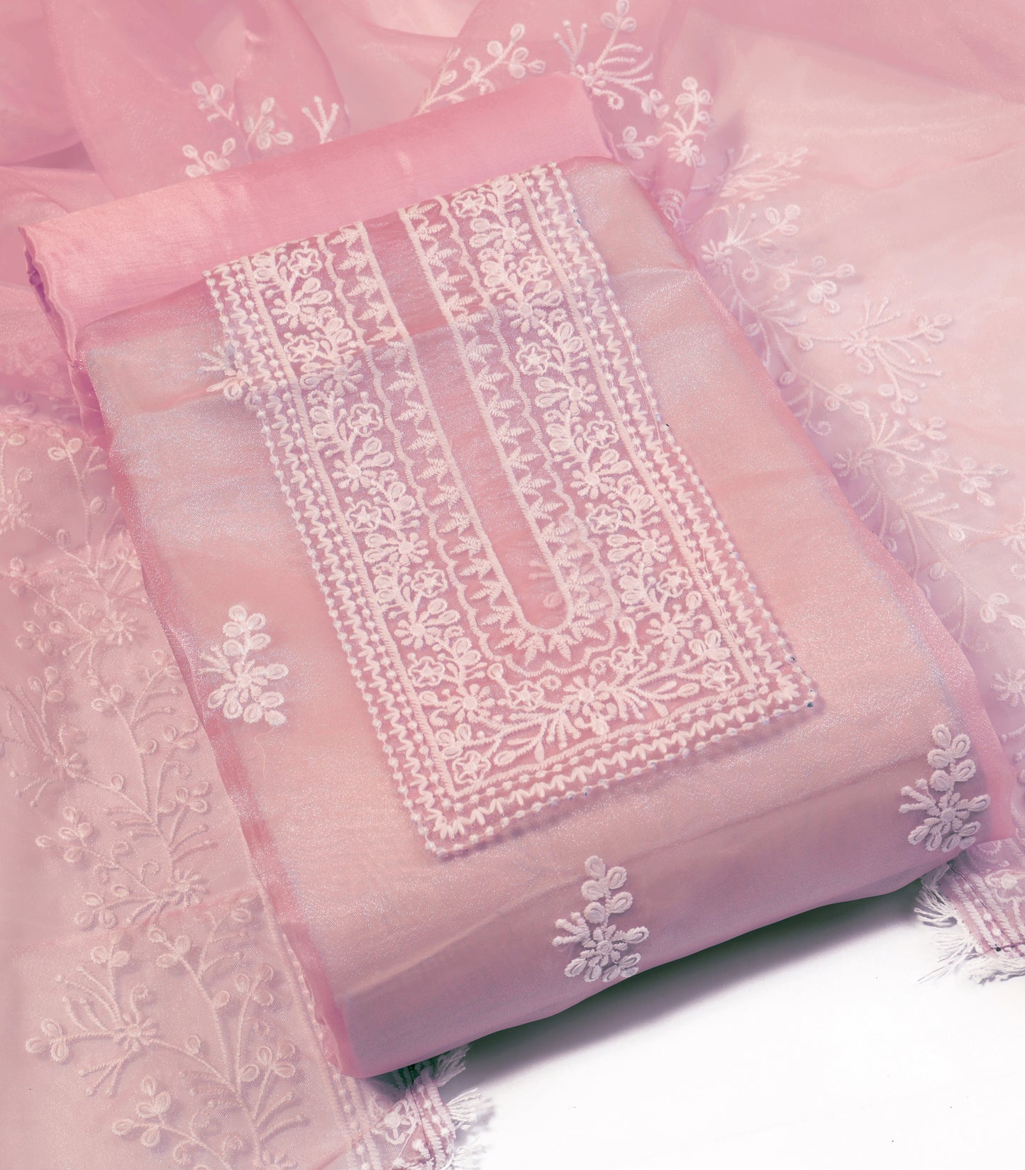 Orgenza unstitched dress material