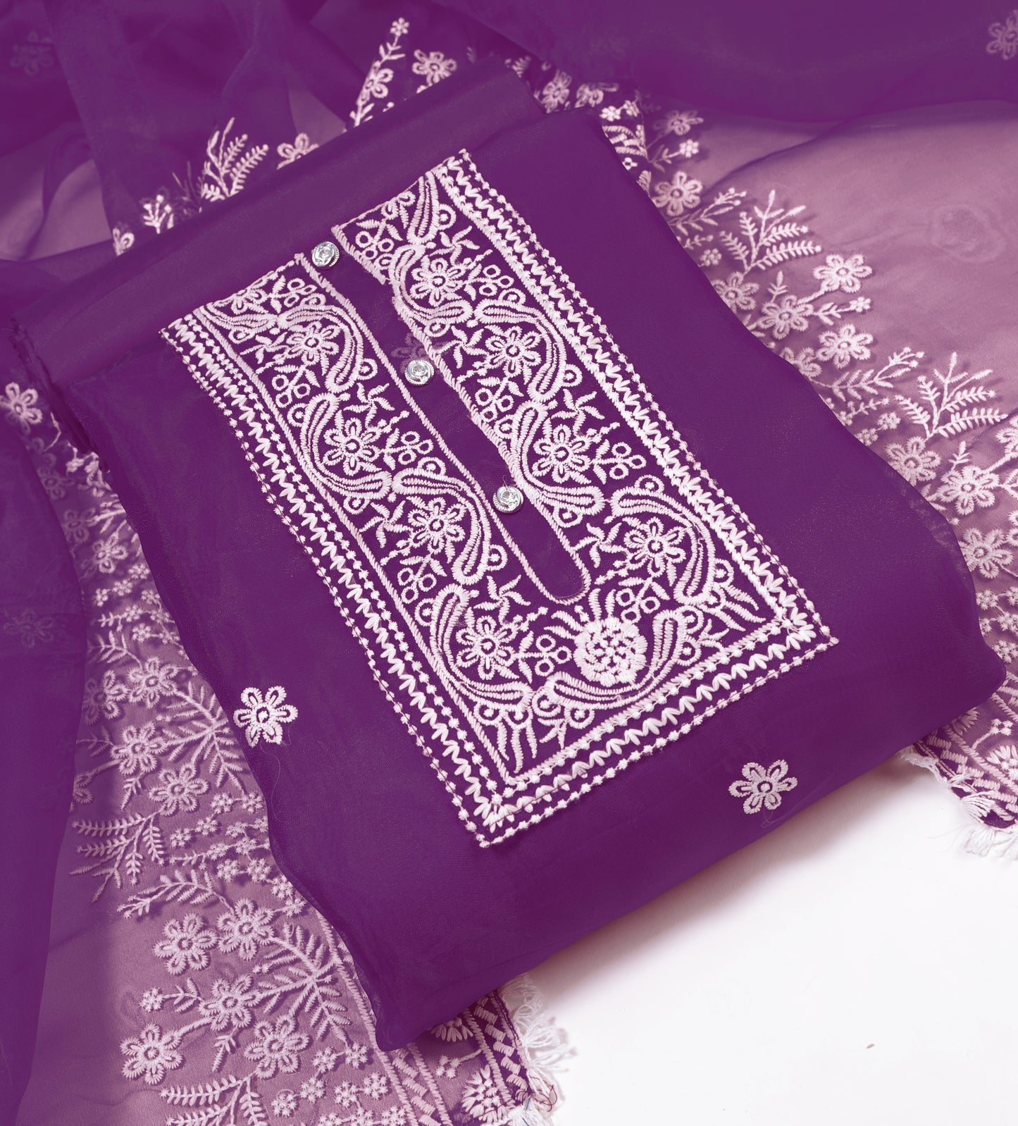 Orgenza unstitched dress material