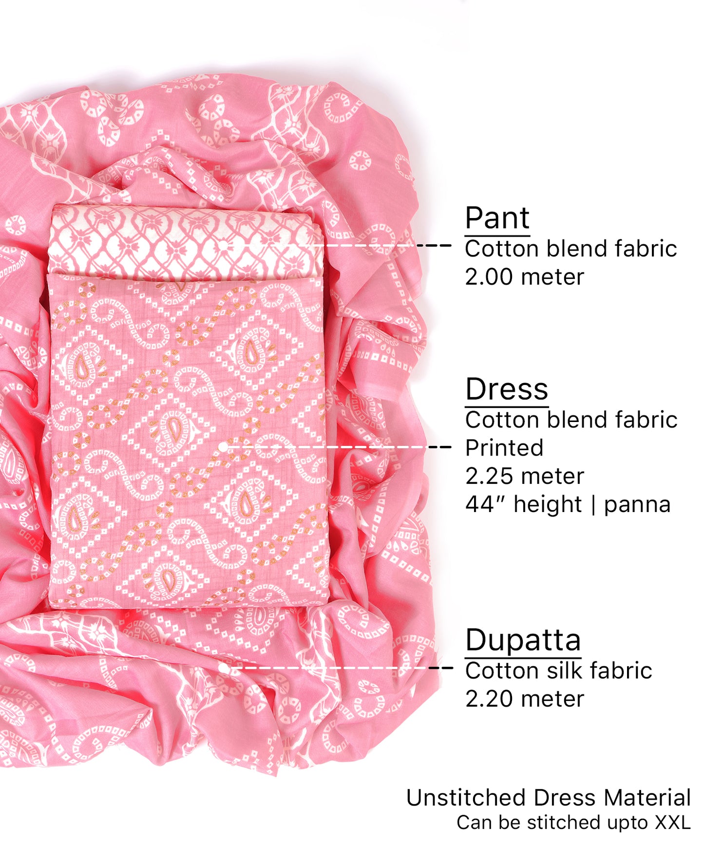 Cotton bland unstitched dress material