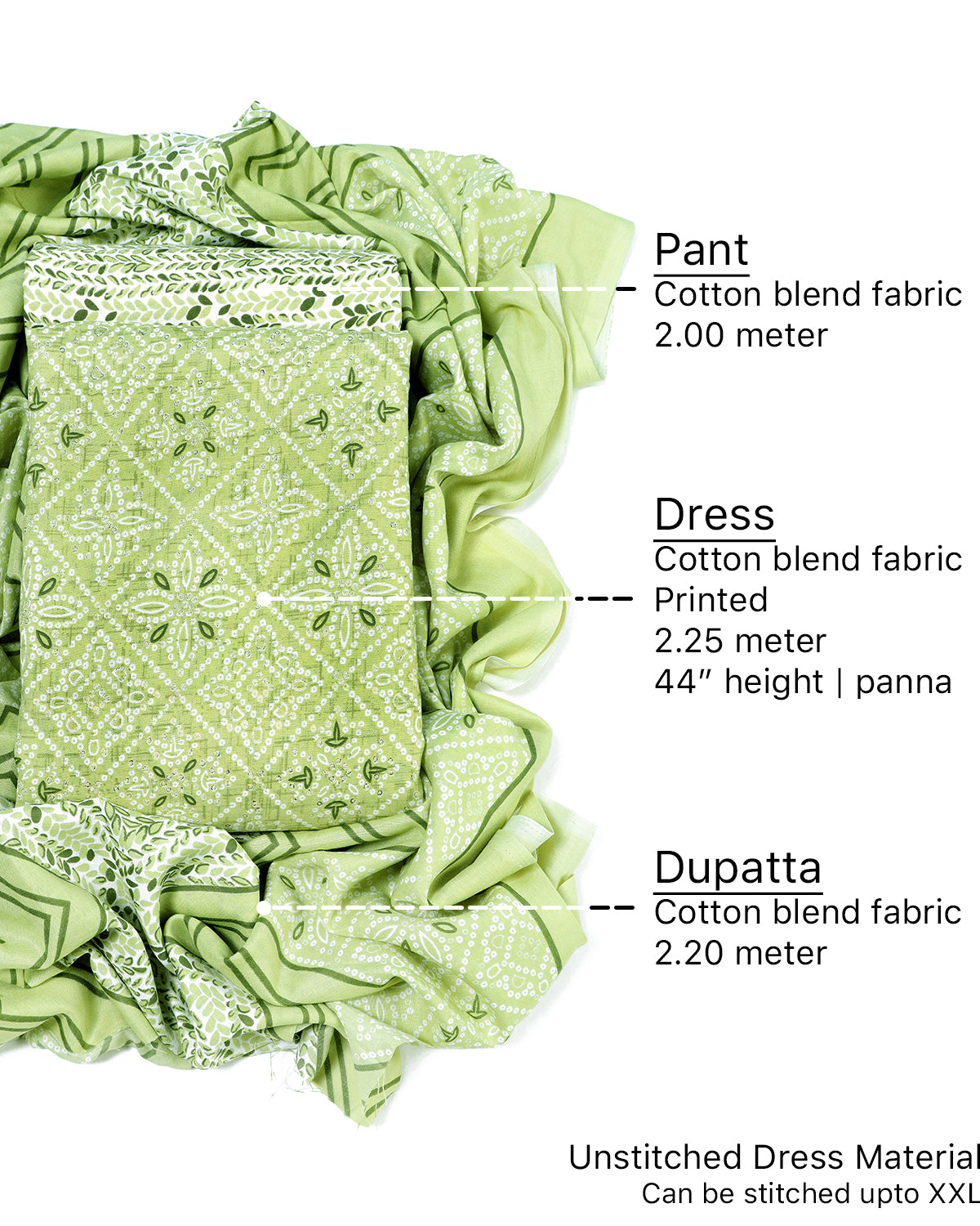 Cotton blend Print unstitched dress material