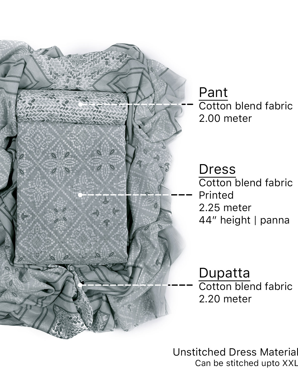 Cotton blend Print unstitched dress material