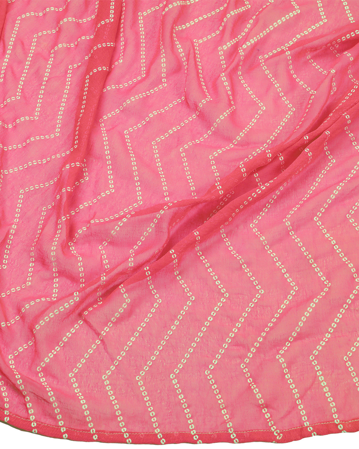 Cotton blend bandhani print unstitched dress material