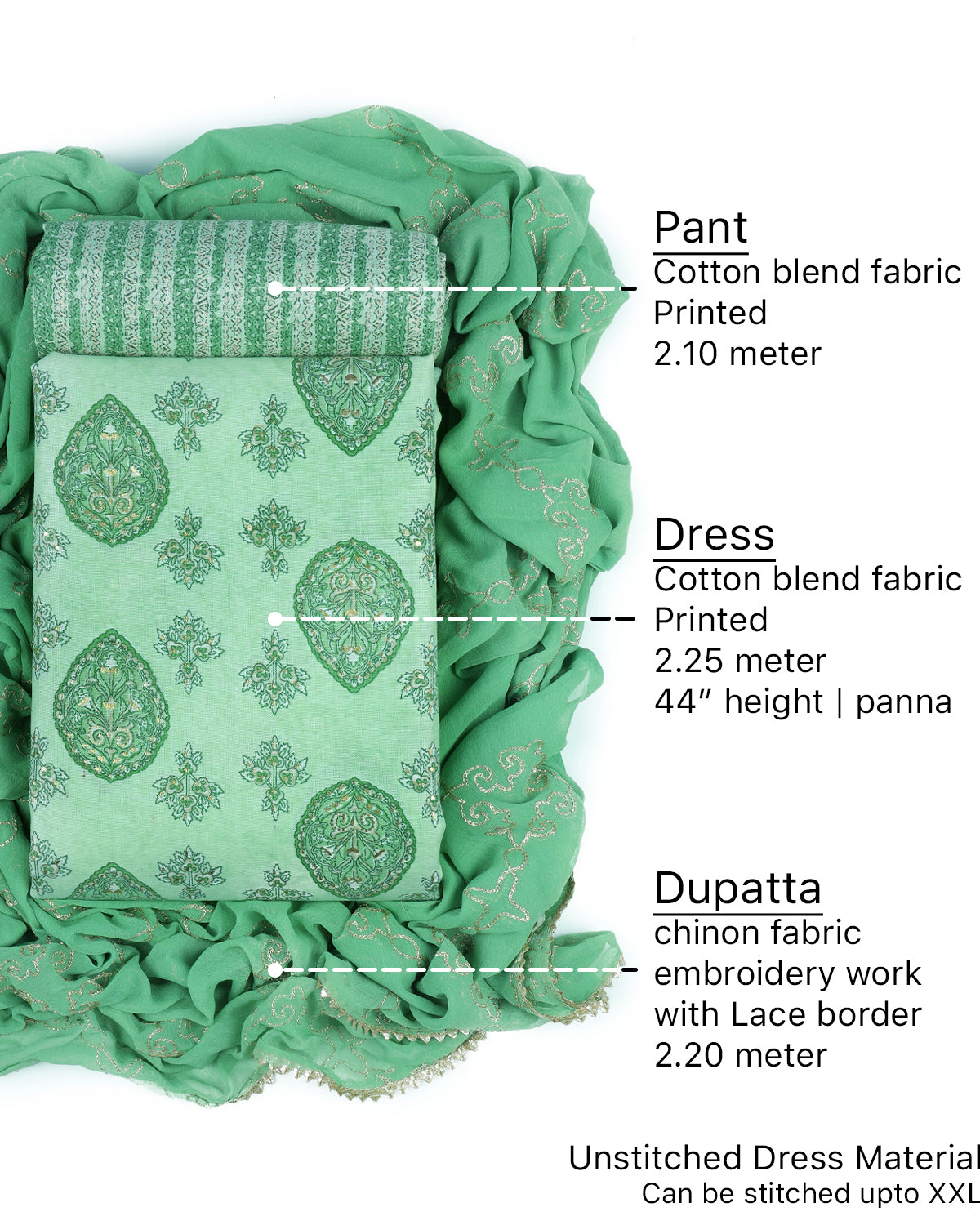 Cotton blend Print unstitched dress material