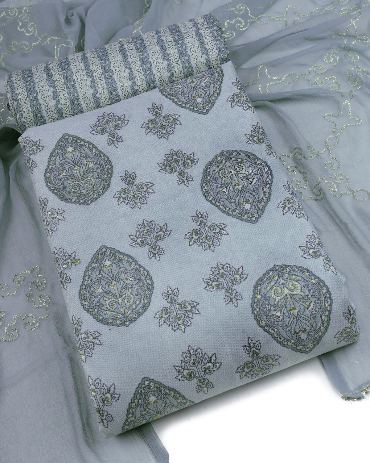Cotton blend Print unstitched dress material