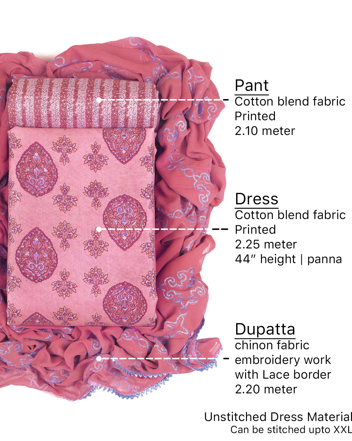 Cotton blend Print unstitched dress material