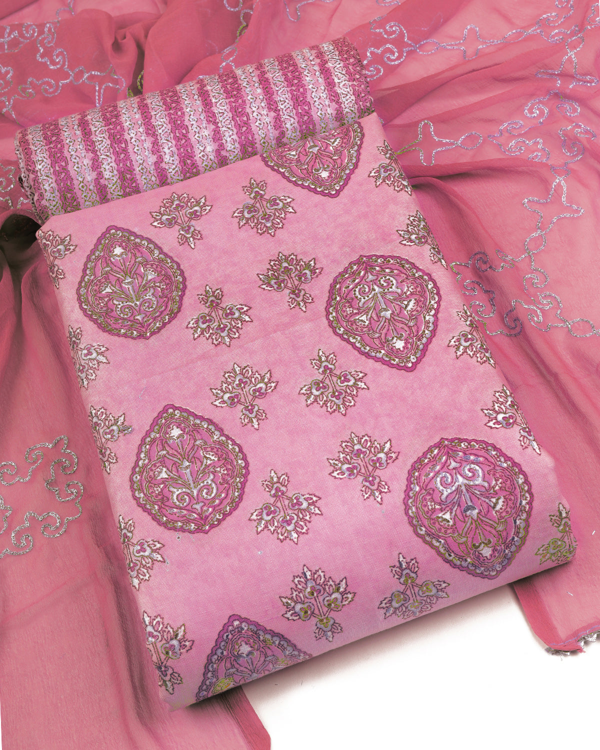 Cotton blend Print unstitched dress material