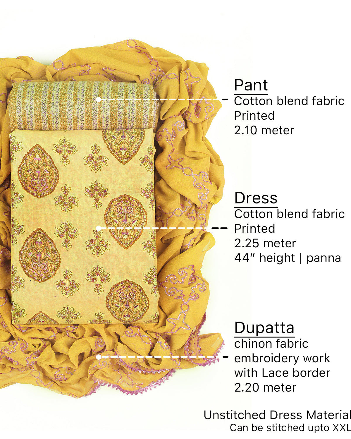 Cotton blend Print unstitched dress material
