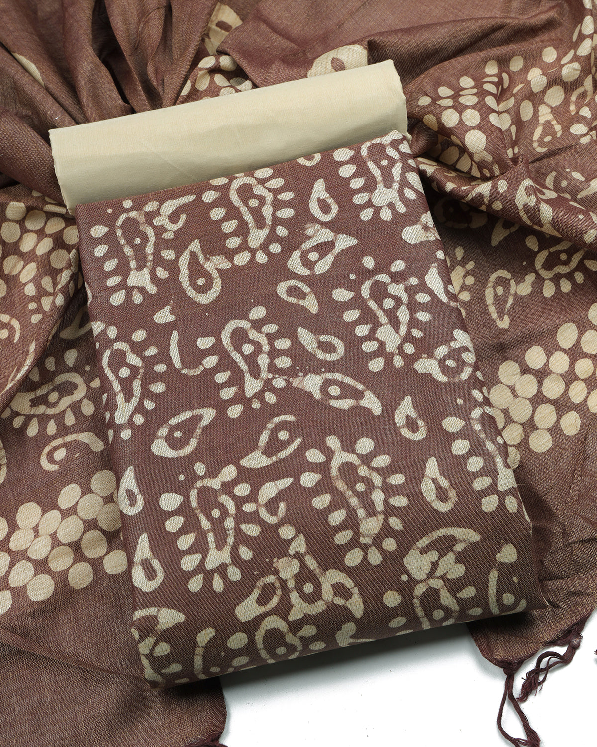 Cotton batik unstitched dress material