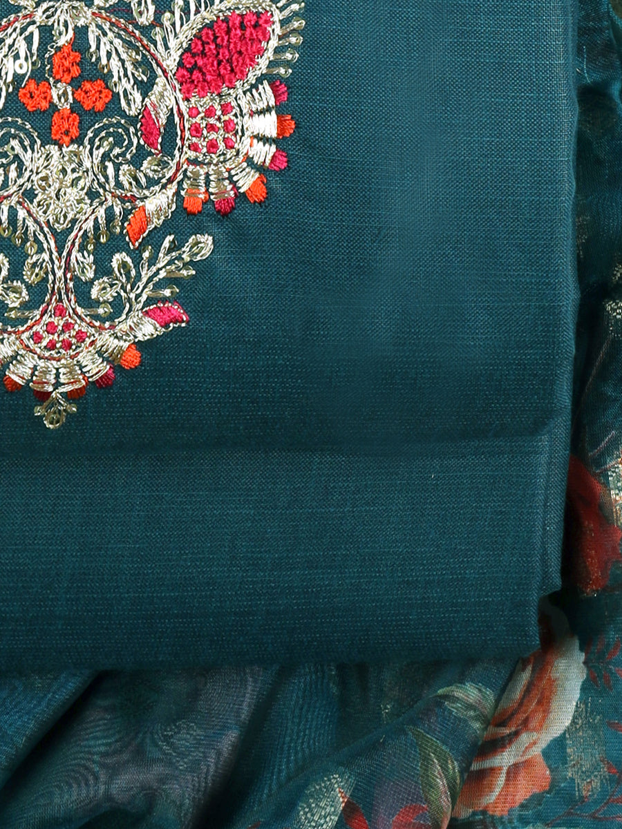 Cotton viscose blend unstitched salwar suit material
