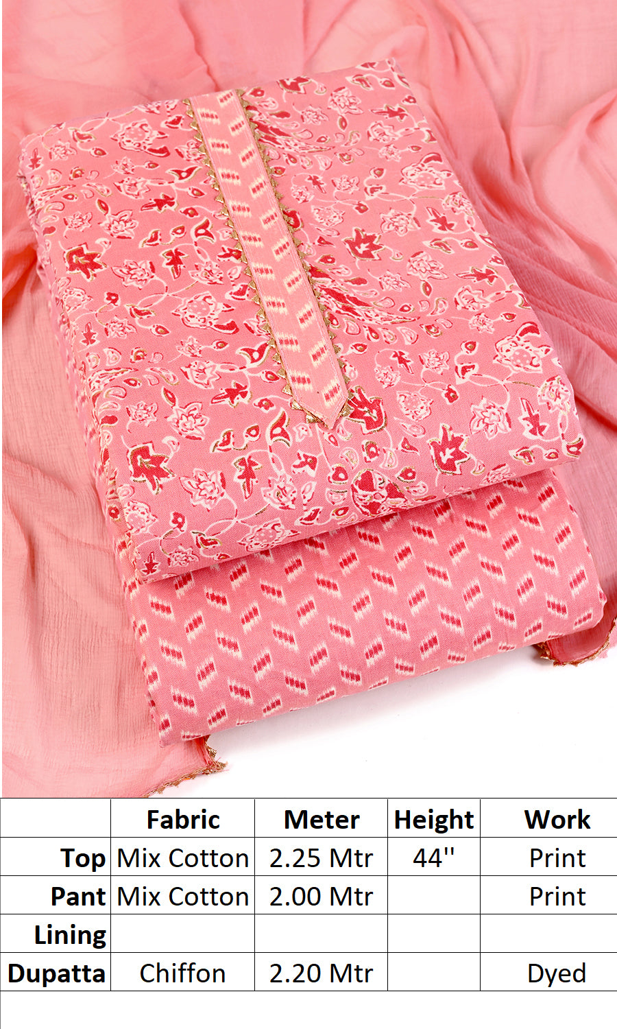 Cotton viscose blend unstitched salwar suit material