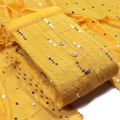 Chanderi Cotton bland unstitched dress material