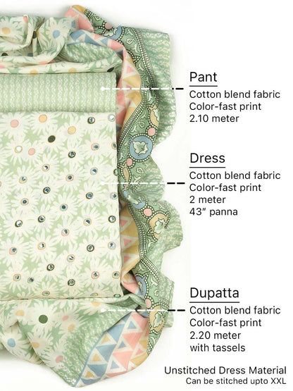 Cotton bland unstitched dress material