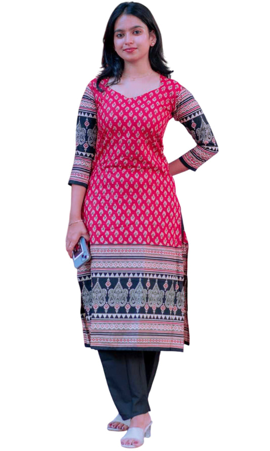 Women’s Rayon Ajrakh Block Print Kurta Set