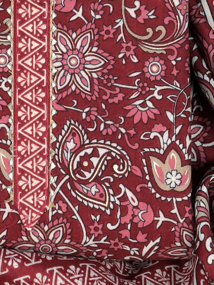 Cotton blend Print unstitched dress material