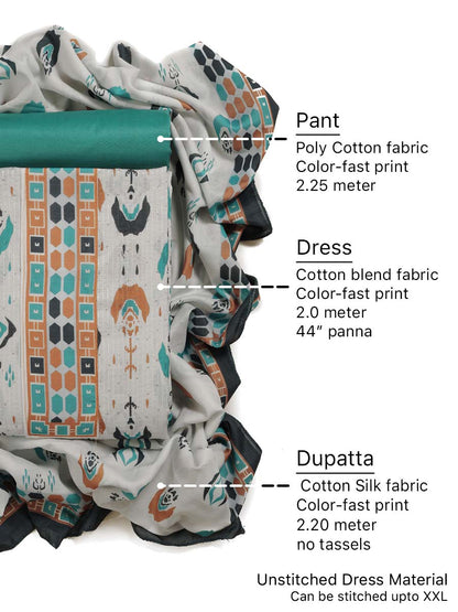 Shiffon Cotton bland unstitched dress material