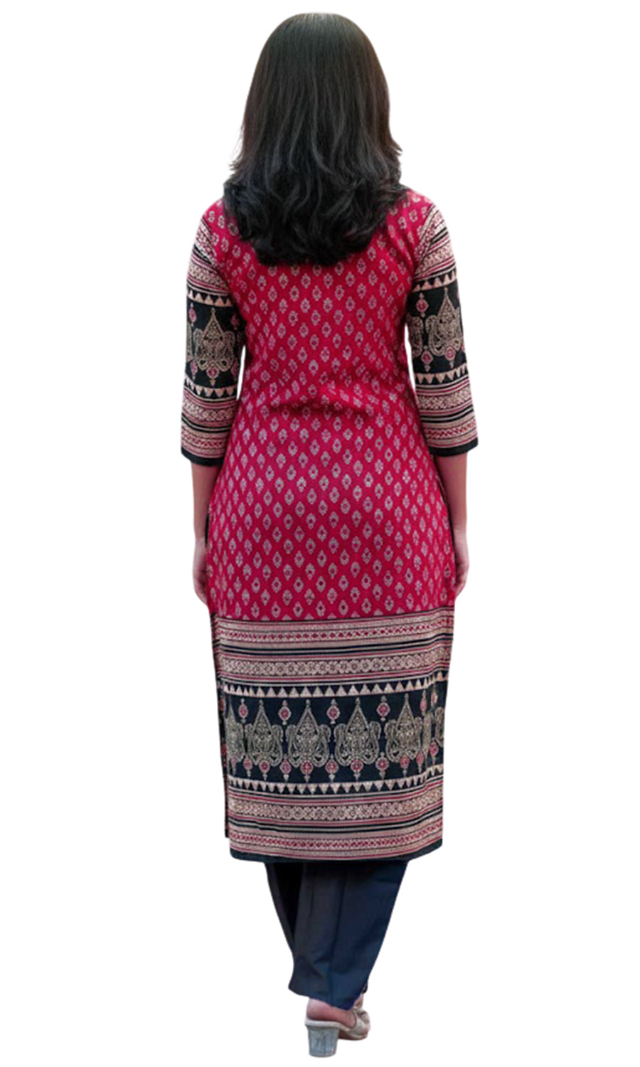 Women’s Rayon Ajrakh Block Print Kurta Set