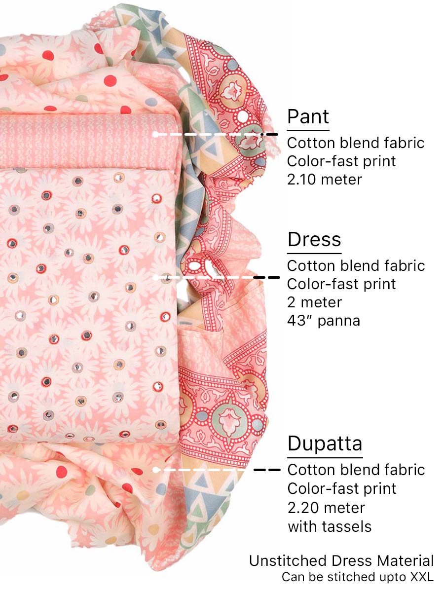 Cotton bland unstitched dress material