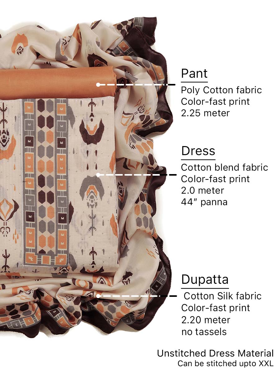 Shiffon Cotton bland unstitched dress material