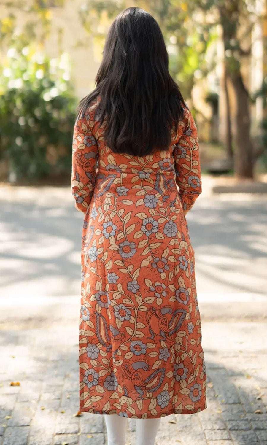 Women Chanderi Printed Straight Calf Length Kurta