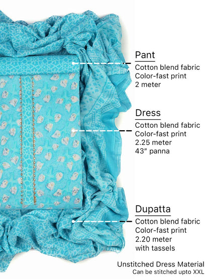 Cotton bland unstitched dress material