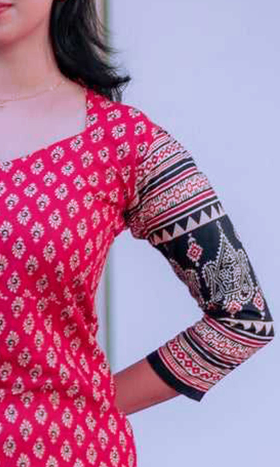 Women’s Rayon Ajrakh Block Print Kurta Set