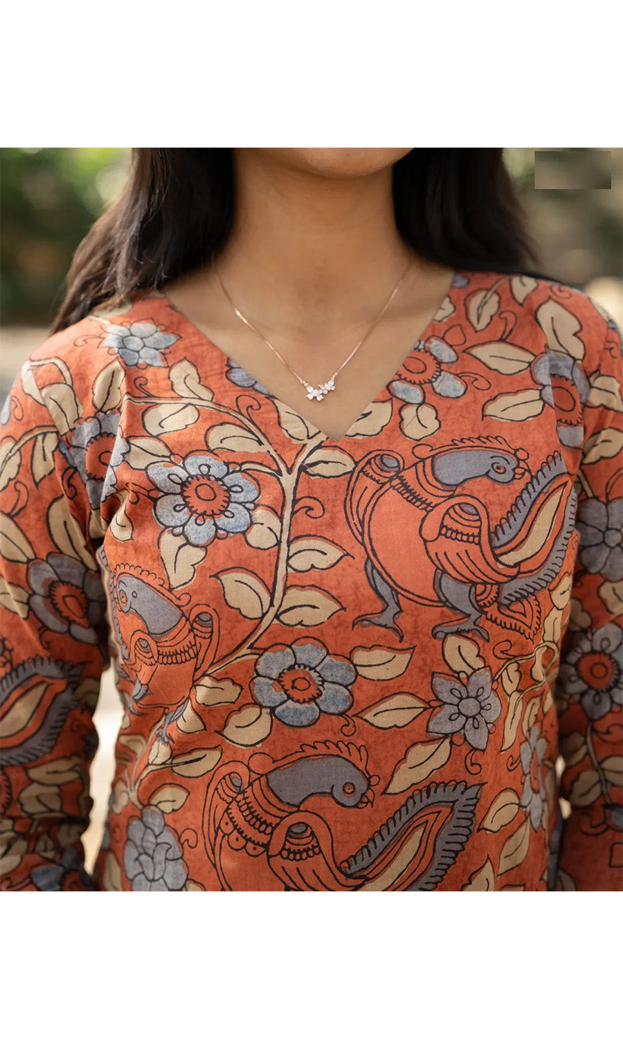 Women Chanderi Printed Straight Calf Length Kurta