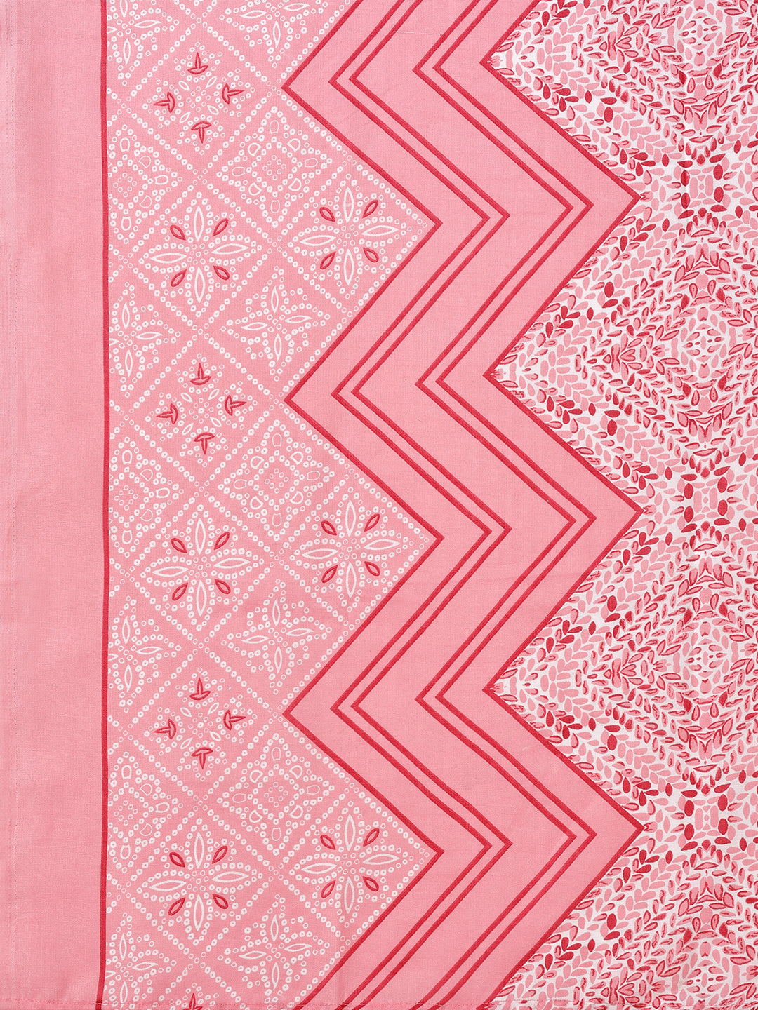 Cotton blend foil print kurta set with dupatta