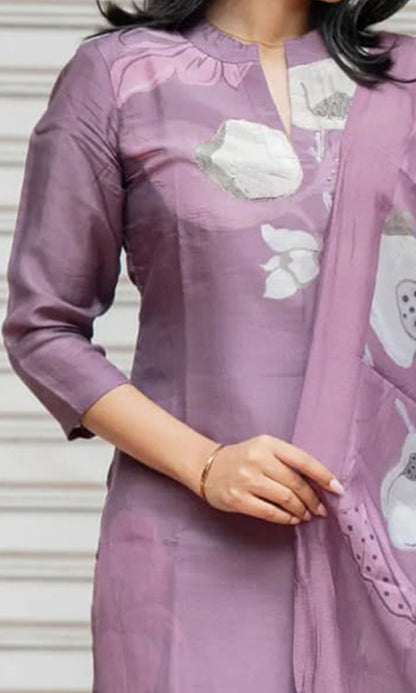 Women’s 3 Piece Cotton Blend Kurta with Pant & Dupatta