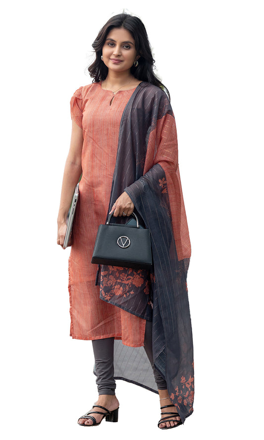 Women’s Chanderi Kurta Set with Printed Dupatta