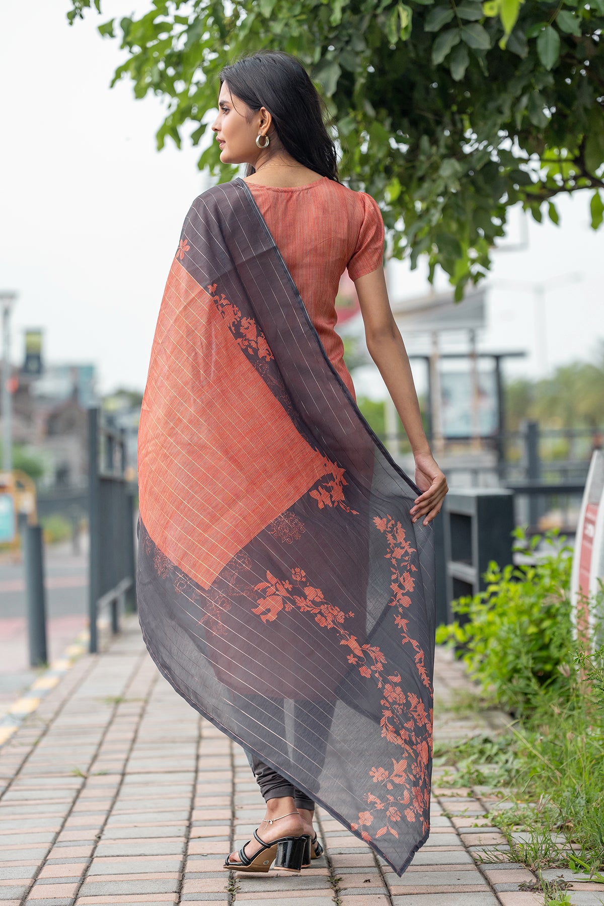 Women’s Chanderi Kurta Set with Printed Dupatta