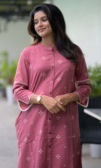 Women’s Calf Length Rayon Butti Print Kurta Set