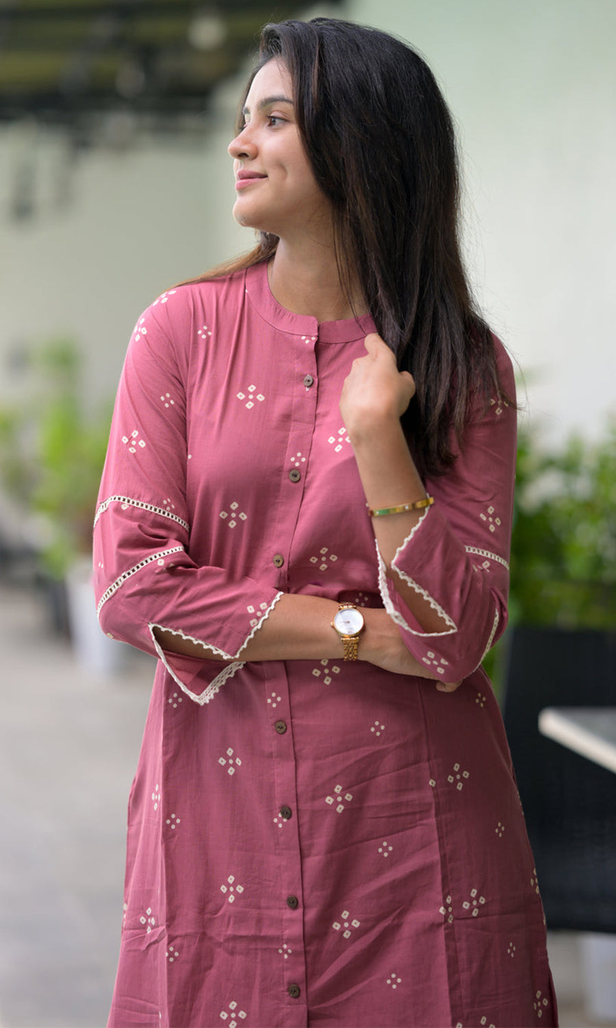 Women’s Calf Length Rayon Butti Print Kurta Set