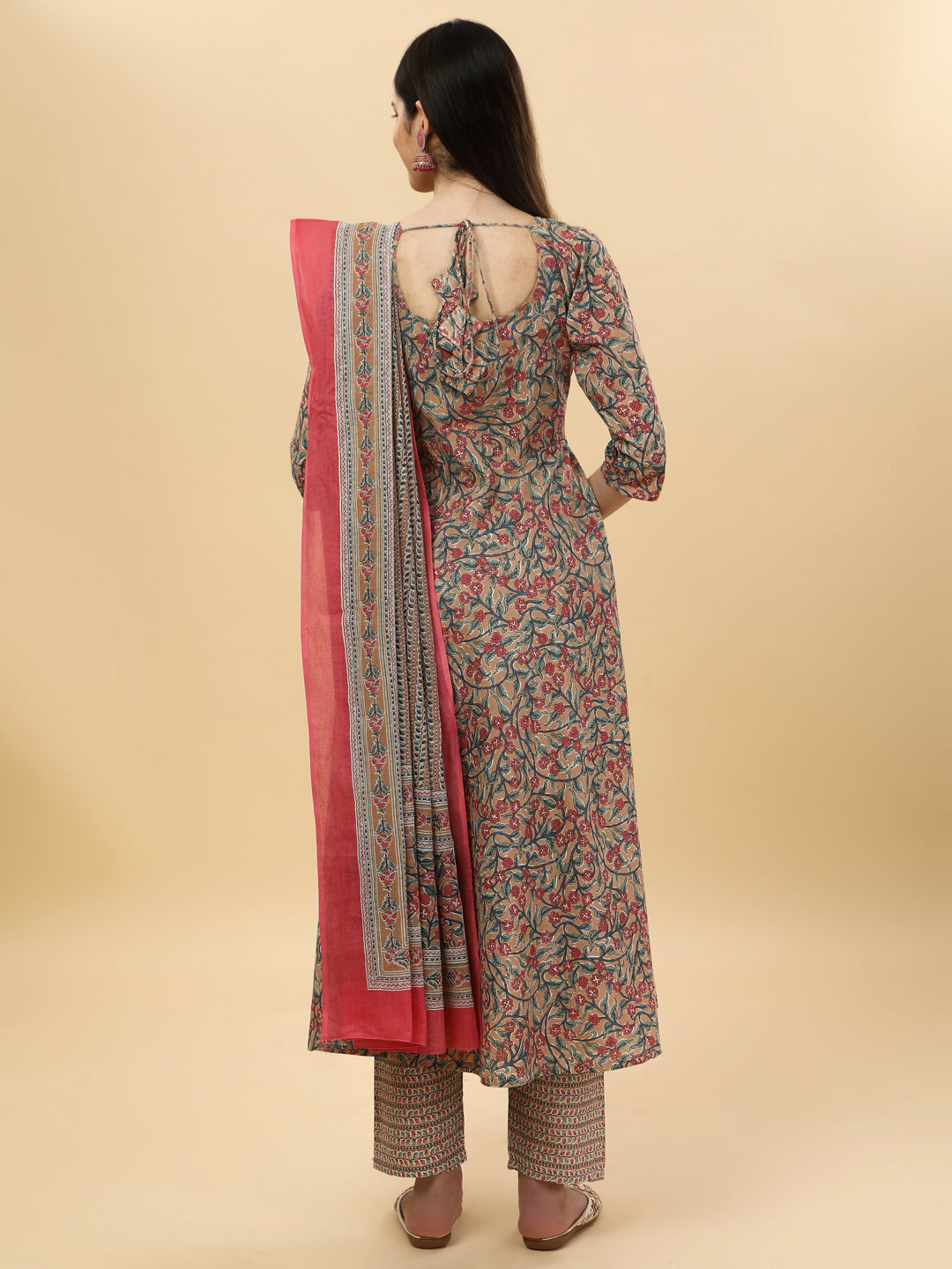 Cotton print kurta set with dupatta