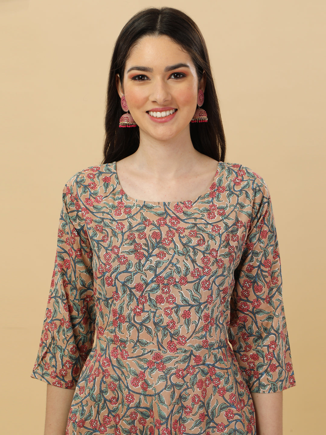 Cotton print kurta set with dupatta