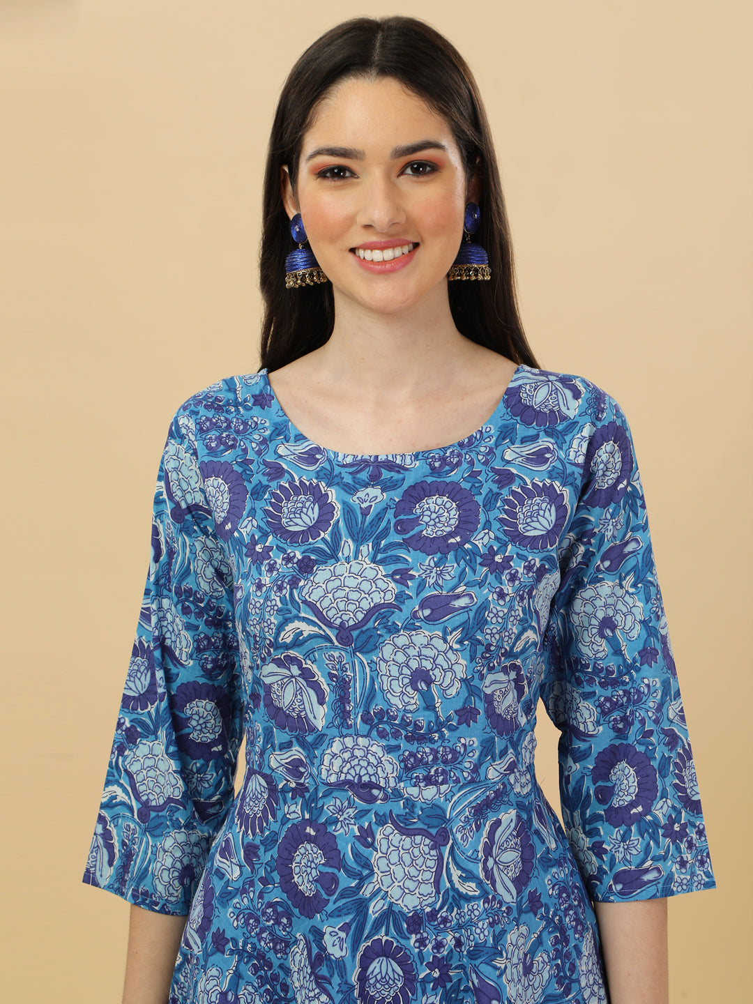 Cotton print kurta set with dupatta