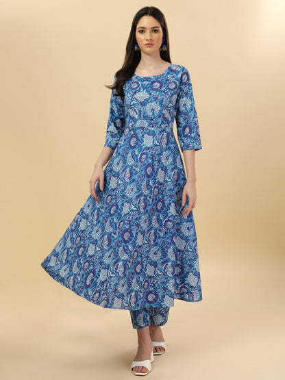 Cotton print kurta set with dupatta