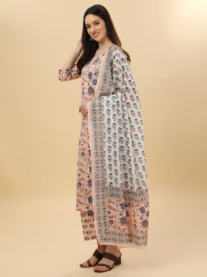 Cotton print kurta set with dupatta