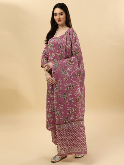 Cotton print kurta set with dupatta