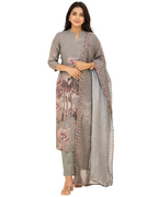 Women’s 3 Piece Cotton Blend Kurta with Pant & Dupatta