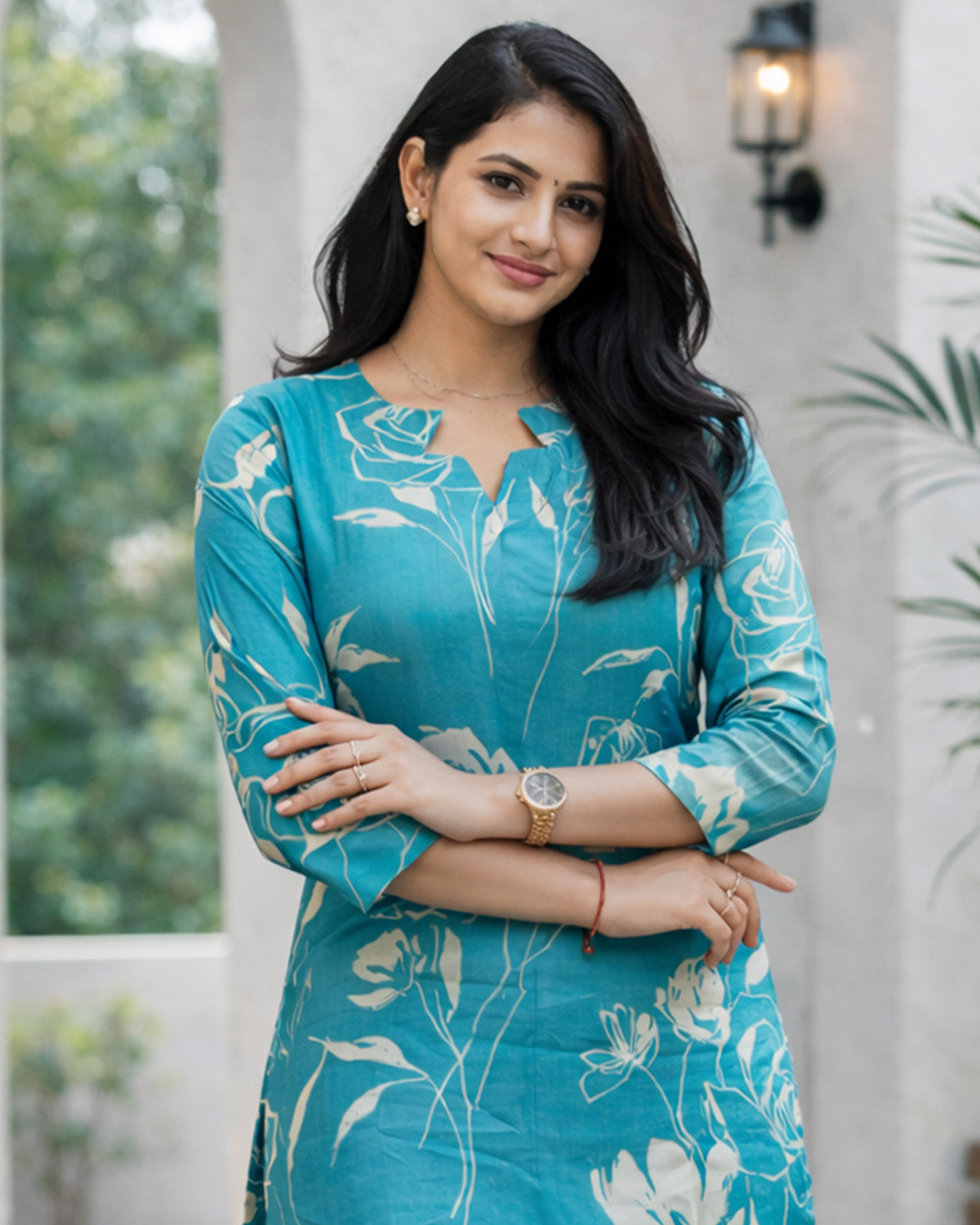 Rayon Printed Straight Calf Length Kurta for Women