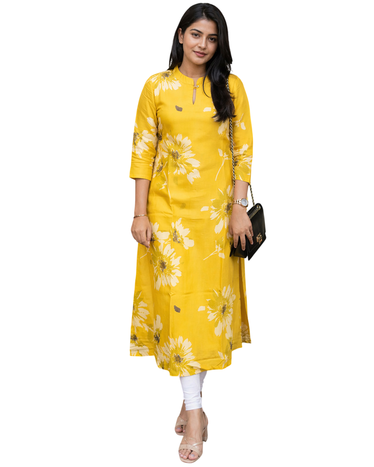 Rayon Printed Straight Calf Length Kurta for Women
